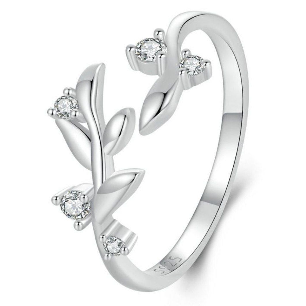 Bague Brillant Leaf Argent 925/1000e