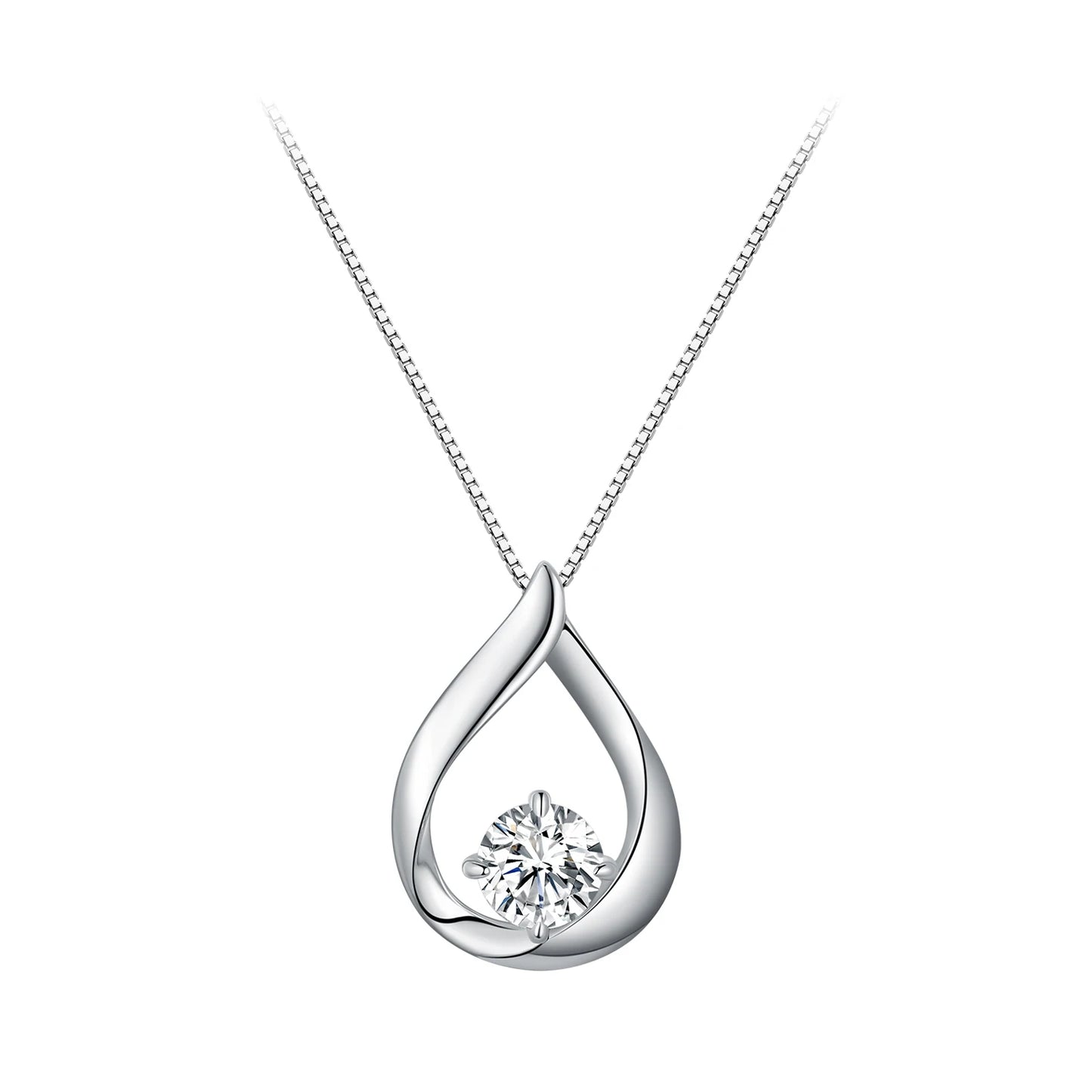 WOSTU 1CT Moissanite Waterdrop Necklace Earrings Lab Diamond 925 Sterling Silver Pendants Women Wedding Set Valentine's Day Gift