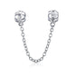 Safety Chain Hearts Sparkle Argent Sterling Argent 925