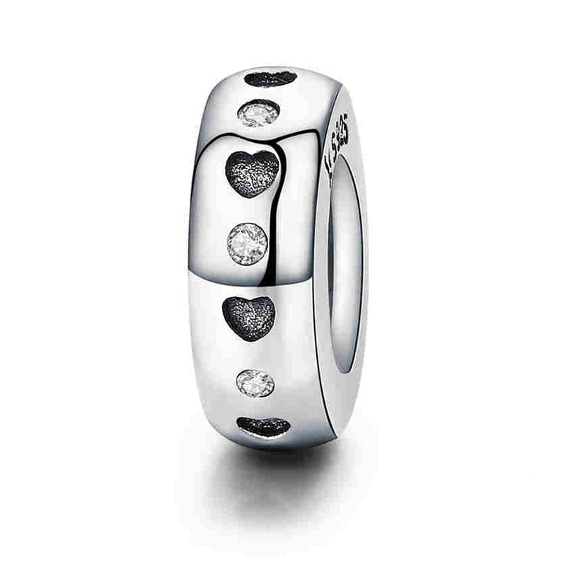 Spacer of Heart CZ Argent Sterling 925