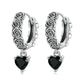 Earring Heart and Roses Drops Argent Sterling 925/1000e