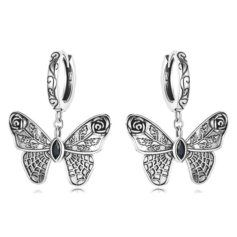 Earring Vintage Butterfly Argent Sterling 925/1000e