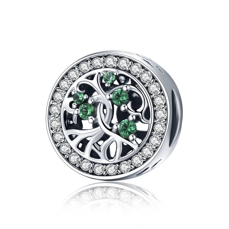Charm Green Tree of Life Argent 925/1000e