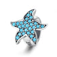 Charm Blue Starfish Argent 925/1000e