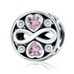 Charm Coeur Rose Infini Argent Sterling 925
