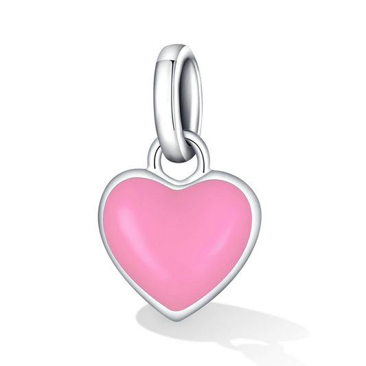 Charm Kids Coeur Rose Argent 925/1000e